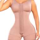 SHAPE CONCEPT 080 041 Fajas Colombianas Post Surgery Compression Garment Tummy Tuck with Hooks and Bra (X-Small, Cocoa)