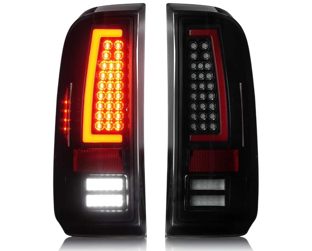 LED Tail Lights for Ford F250 F350 F450 F550 Super Duty 2008-2016,only fit Fleetside Bed Model, Rear Taillight Assembly, Black Housing Smoke Lens