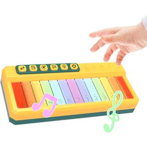 Toddlers Piano Toy with Rainbow Lights, Portable Travel Piano Keyboard Musical Instrument Learning Toys, Music Interactive Birthday Gift for 3 4 5 Year Old (Yellow)