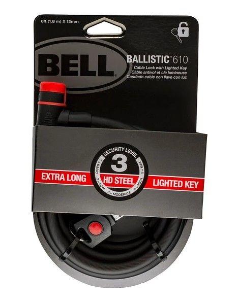 Bell Sports Ballistic 500 4' X 18mm Heavy-Duty Key Cable Bicycle Lock, Black Bell Sports Ballistic 500 4' X 18mm Heavy-Duty Key Cable Bicycle Lock, Black