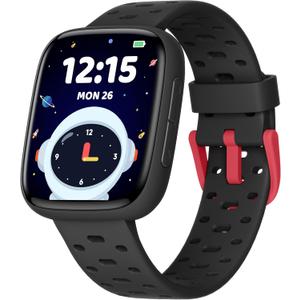 Smart Watch for Kids No Phone No APP Needed, 1.83" AMOLED Screen Fitness Tracker Watch with Pedometer, Kids Smart Watch with Heart Rate/Sleep Monitor, IP68 Waterproof for Boys Girls 5-12 (Black)