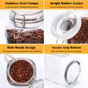 Flrolove 78oz Glass Storage Jars with Airtight Lids Set of 3, Pantry Storage Containers with Lids, Square Large Airtight Glass Jars, Perfect for Kitchen Canning Cereal, Pasta, Flour, Coffee Beans