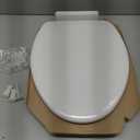 Mayfair Ashton Easy to Clean Single Hinge Toilet Seat, Modern Slow Close Wood Toilet Seat, Made in USA, Elongated, White