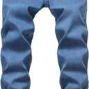 GUNLIRE Men's Thermal Fleece Lined Jeans Winter Slim Fit Thicken Stretch Warm Denim Pants (36, Light Blue)