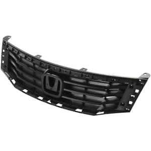 HEADLIGHTSDEPOT Grille Assembly Compatible With Honda Accord 2008-2010 - Painted Black - CAPA Certified - HO1200189C