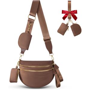 Cross Body Bag for Women Bum Bag Checkered Belt Bags Fanny Packs for Girls Travel Purse Fashion Waist Packs Crossbody Nylon Purse Trendy Shoulder Bags for Womens