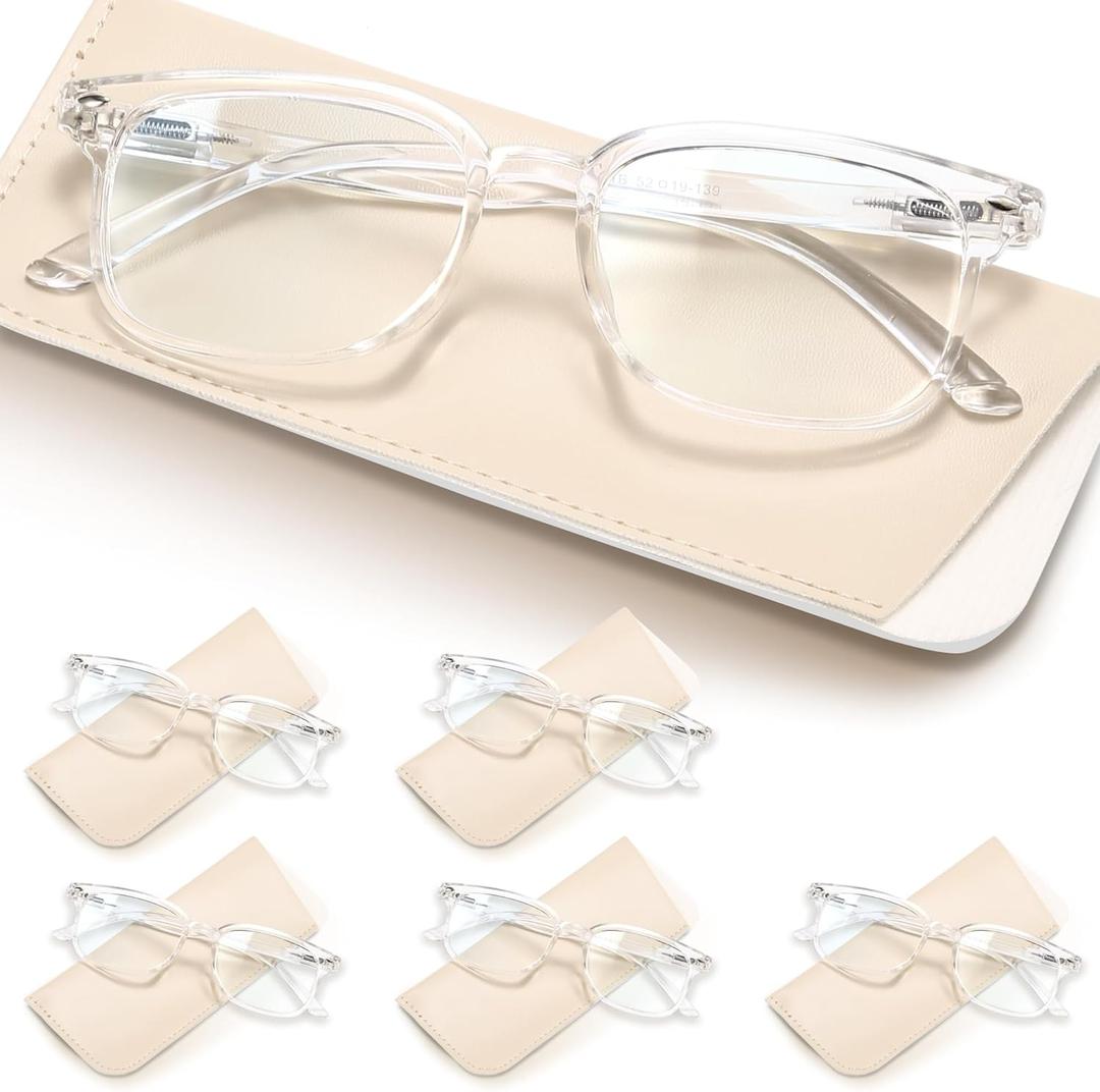 NOVIVON Reading Glasses +2.0 with 6 Cases  Blue Light Blocking Readers for Women & Men, Computer eye glasses, Cheaters
