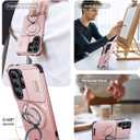 JAME for Samsung Galaxy S26 Ultra Case, Ring Holder Stand Kickstand, Slide Camera Cover with Screen Protector, Dual-Layer Shockproof Protective Magnetic Accessory Friendly S26 Ultra Phone Case, Pink