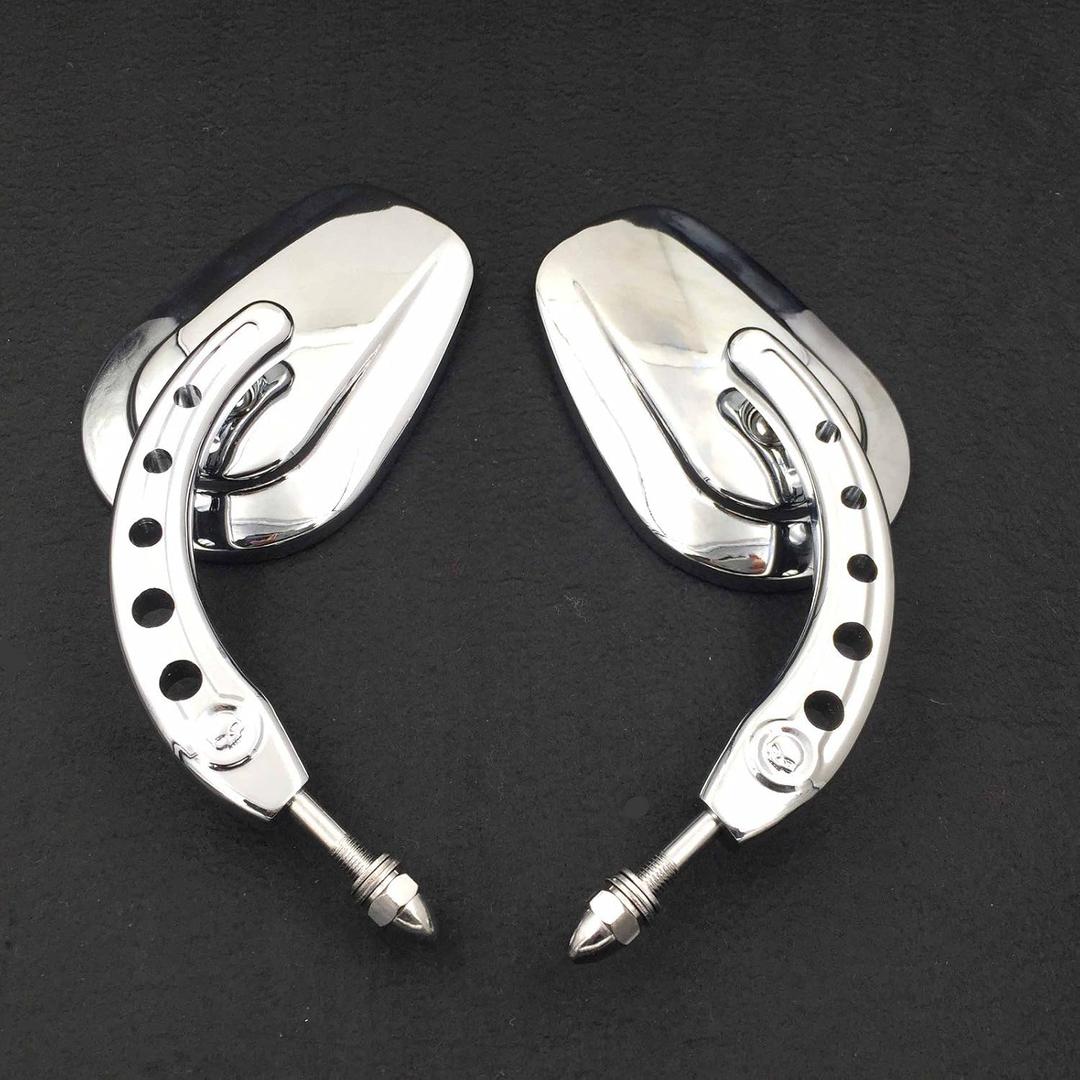 MT398B-CD Chrome Big Mirrors Compatible with 1984 and up Harley Davidson