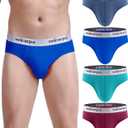 wirarpa Men's Cotton Stretch Underwear Support Briefs Wide Waistband Multipack (L)