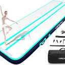 Inflatable Air Gymnastics Mats for Tumbling, 10ft/13ft/16ft/20ft Tumble Track Tumbling Mats for Kids, 4/8 Inches Thick Training Mat with Electric Pump Gymnastics Equipment for Kids Mat (Mint Green/Black)