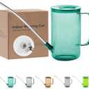 Long Spout Watering Can Indoor, Small Watering Cans for House Plants, Flowers, Succulents 33.8oz(Green) (34oz)