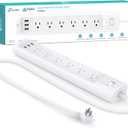 Kasa Smart Plug Power Strip HS300, Surge Protector with 6 Individually Controlled Smart Outlets and 3 USB Ports, Works with Alexa & Google Home, No Hub Required , White