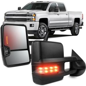 OCPTY Tow Mirrors Towing Mirrors For Gmc C2500 1988-2000 For Chevy For Gmc 1998-2001 C/K 1500/2500 Suburban/Yukon 1992-1999 With Power Adjust No Heated Turn Signal Black