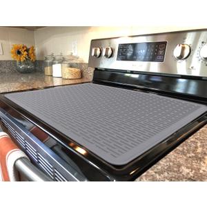 Stove Top Cover for Electric Stove - Silicone Stove Mat for Glass Top, Glass Cooktop Protector, XL Dish Drying Mats For Kitchen,Oven Covers for Electric Stove (Gray,28 x 20)