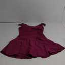 One Piece Swim Dress Swimsuits for Women Tummy Control Swimdress Skirt V Neck Bathing Suit (Medium, Burgundy)