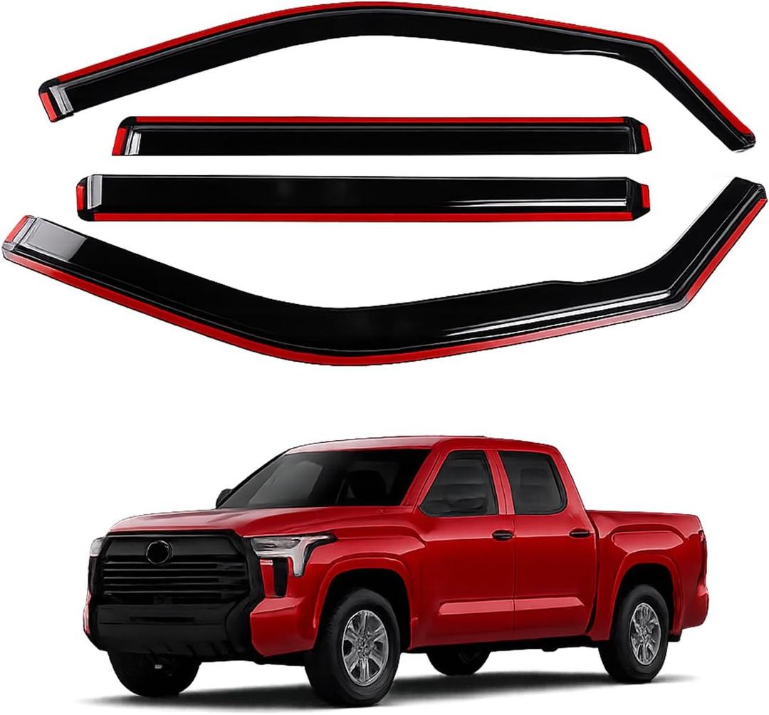 AUXKO in-Channel Rain Guards for Toyota Tundra Crewmax 2026 2025-2022