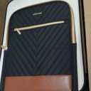 LOVEVOOK Carry On Luggage 22x14x9 Airline Approved,20 Inch Carry-on Suitcase for Women,Softside Suitcases with Wheels,Rolling Checked Luggage with TSA Lock,Lightweight Travel (Black/White/Brown)