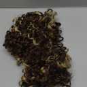 Flufymooz 4PC Clip in Hair Extensions, 14 Inch 100 Pure Protein Silk Short Hairpiece Deep Curly Wavy Hair Extensions Clip in Natural Soft Hairpiece for Women-Medium Brown Ash Blonde Highlight