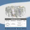 Marble Round Tablecloth 60" Diameter for Indoor and Outdoor,White Golden Marble Waterproof Table Cloth Cover Decorative for Party and Camping Holiday Dinning Tabletop Home Dcor