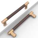 Knurled Cabinet Pulls CK4496 (10 Pack, Brown and Champagne, 5"/128MM Hole Center)