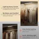 EZVALO 3 Pack Motion Sensor Closet Lights, 15inch Rechargeable Cabinet Lights with Rotatable Sensor, Glare-Free, 3 Color Temps & Dimmable, Magnetic Night Light for Pantry, Stairs