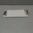 Segbeauty 12x4in Stone Drying Tray for Kitchen Counter, Water Absorbent Fast Drying Diatomaceous Tray, Instant Dry Sink Caddy Countertop Organizer Rack Soap Holder Small Vanity Tray for Bathroom White