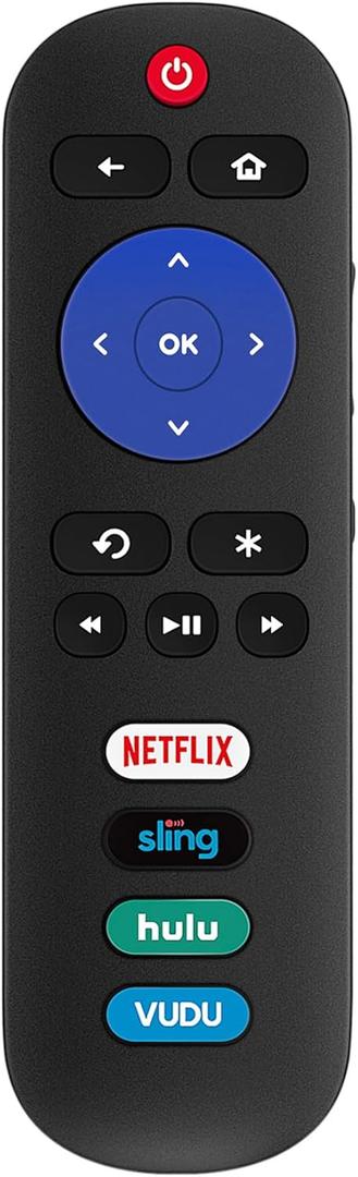 New Replacement Universal Remote Control Applicable for TCL Roku TV, fit for Hisense Roku/ Onn Roku/ Insignia Roku and Sharp/ Element/ Westinghouse/ Philips/ JVC/ RCA/ Hitachi/ Sanyo/ LG Roku TV