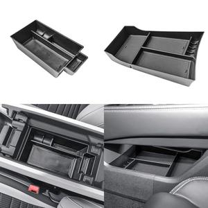 EDBETOS 2PCS/Set Center Console Organizer Compatible with Nissan Rogue 2021-2023 2024 2025 2026 Interior Accessories Lower Console Armrest Secondary Storage Box Pallet Middle Insert Tray Black ABS