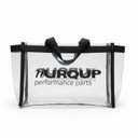 Medium Clear bags, black straps, black logo, 10 pack