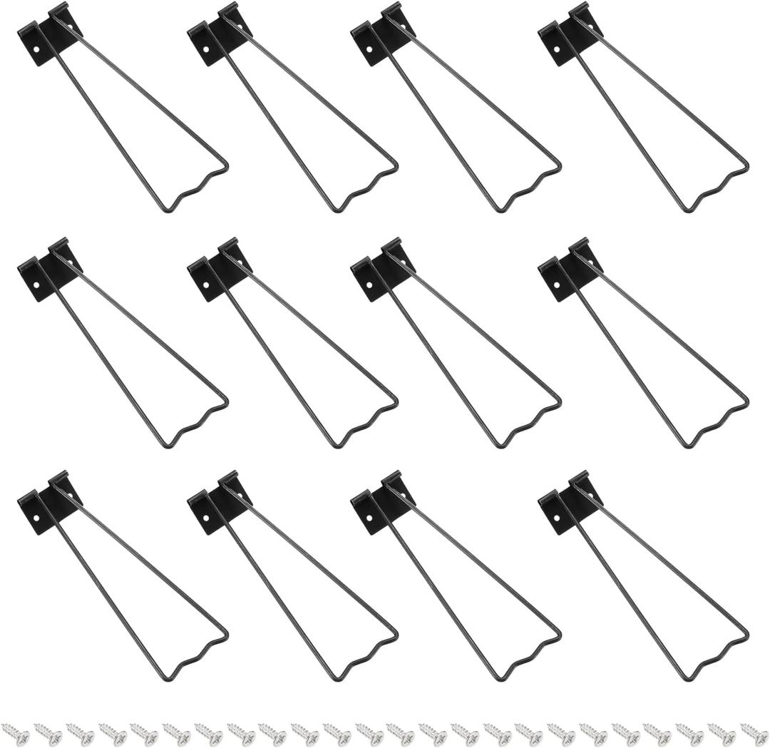PATIKIL 5.94" Easel Back, 12 Sets Metal Picture Frame Back Stand Photo Frame Easel Back Support with Screws for Crafts Art Frames Supplies Paintings Display, Black