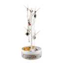 Half Room Branch Jewelry Rack With Rotatable Base and Storage Box Tree Tower Rack Hanging Organizer for Ring Earrings Necklace Bracelet,Suitable for Living Rooms, Bathrooms, Offices,etc.