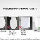 Soft Close D-Shape Toilet Seat, Durable Thermoplastic Toilet Seat Cover with Quick Release Hinges, Easy Installation, Anti-Slip Bumpers, Fits Most Standard US D-Shape Toilets, White