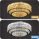 W24 Modern Chandeliers for Living Room LED Dimmable Pendant Lighting High Ceiling Chandelier for Dining Room Foyer Hallway Crystal Rectangle Light Fixtures Silver