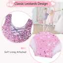 Idgreatim Girls Gymnastic Leotard Ballet Dance Dress Outfit with Removable Skirt Hair Scrunchie Combo 4-11 Years (7-8 Years, Diamond Pink)