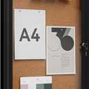 36"x24" Lockable Enclosed Bulletin Board, Outdoor Cork Weather-Resistant Aluminum Frame Notice Board, Wall Mounted Display Case Acrylic Doors for School,Office,Black Frame w/Cork