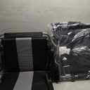 LET'S CAMP Folding Stadium Seat Bleacher Chair with Cup Holder, Mesh Bag and Hide Hooks, Portable Stadium Chair with Back and Cushion (Black Grey - 2 Pcs)