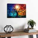 Colorful Tree of Life Wall Art Abstract Tree Pictures Wall Decor Tree Art Wall Decor for Living Room Office Blue Orange Nature Canvas Wall Decor Tree of Life Prints for Bedroom Home Decoration 12x16"