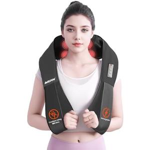 AMZPONY® Cordless Neck Massager for Pain Relief Deep Tissue, Rechargeable Shiatsu Neck and Back Massager Portable Kneading Shoulder Massage for Body Muscle Pain Relief, Gifts for Dad Mom Friends