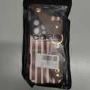 LSL for iPhone 16 Pro Case with Wrist Strap Kickstand, Cute Stripes Vertical Lines Pattern, Camera Protection Slim Soft TPU Shockproof Anti-Scratch Protective Case for Women Girls, Brown