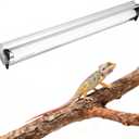 Hypool T8 Strip UVB UVA Reptile Lighting Fixture with 18-Inch 15 Watt UVB 10.0 Fluorescent Bulb Combo Kit, 10-Percent UVB Desert Pet Habitat Light for Reptiles Amphibian, 1 Pack, White