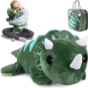 ODOXIA Big Weighted Animals for Anxiety 5lb Dinosaur | Stuffed Weighted Plush for Kids, Adults | Weighted Stuffed Animals | Weighted Plushies | Weighted Plushie (Green)