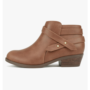 Soda SWEETEN-2 ~ Little Kids/Girls/Children's Fashion Closed Toe Multi Strap Ankle Bootie Block Heel size 7.5