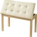 ZHRUNS Duet Piano Bench Wooden Keyboard Bench with Storage Compartment, 29''Piano Chair Seat with Padded Cushion, Long Piano Stool Beige