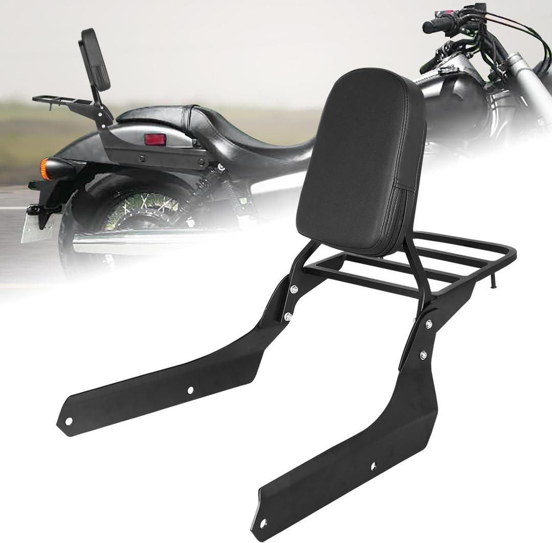 Detachable Rear Passenger Backrest Sissy Bar And Luggage Rack With Backrest Pad Compatible With For Shadow Spirit 750 VT750C2 2007-2014 Shadow Phantom 750 VT750C2B 2010-2018 (Black)