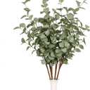 6 Pcs 27" Eucalyptus Stems Greenery Stems Eucalyptus Leaf Spray in Green Silk Plastic Plants Floral Artificial Plants for Home Party Wedding Decoration