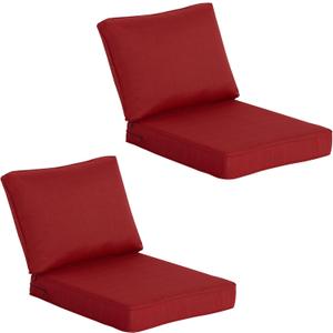 COZYVIDA Outdoor Deep Seat Cushion Set of 2,24" x 27.5"x4.5" Patio Cushions Resilient Foam Filling, Water-Resistant Stain-Resistant UV-Resistant 1000+ Hrs, Weather Resistant,YKK Zippers,Chili