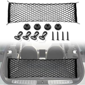 Amiss Cargo Net Stretchable, Car Exterior Accessories, Adjustable Elastic Trunk Storage Net with Hook for SUVs, Cars and Trucks (35.4x15.8 Inch)