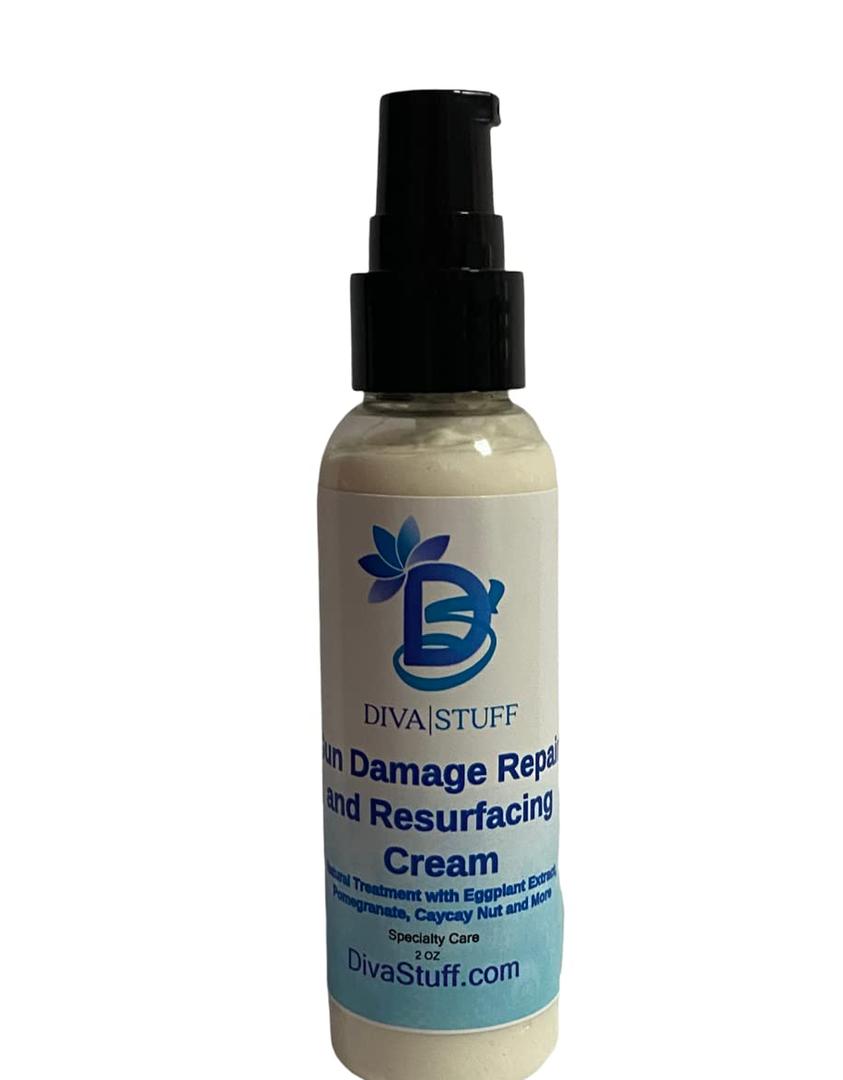 Sun Damage Repair and Resurfacing Cream, For Damage Done by the Sun With Eggplant Extract, Aloe Vera, CayCay Nut Oil, Vitamin C and More