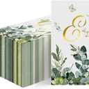 Horaldaily 100 Spring Disposable Paper Decorative Guest Napkins, Watercolor Eucalyptus Monogram Gold Foil Letter E for Party Bathroom Wedding Birthday Baby Shower